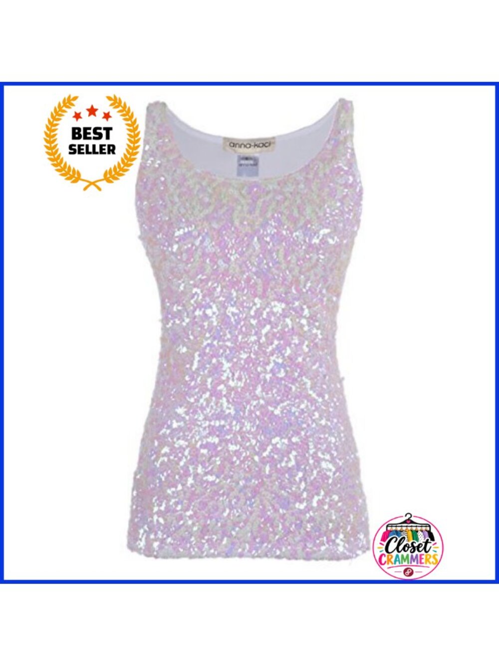 Sparkle Sequin Sleeveless Tank Top Stretch Party Dance Glitter Top